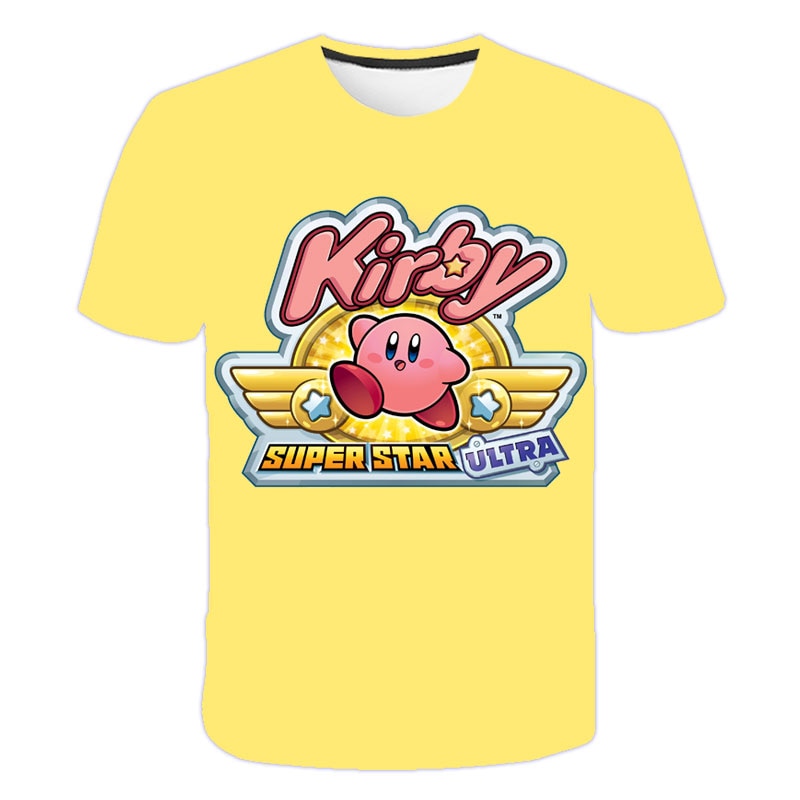 Girls 3D Kirby Print T-shirts Cute Kirbys Tshirt Girls Summer Tees Top Clothing Children Cartoon Clothes Casual Teen T Shirt