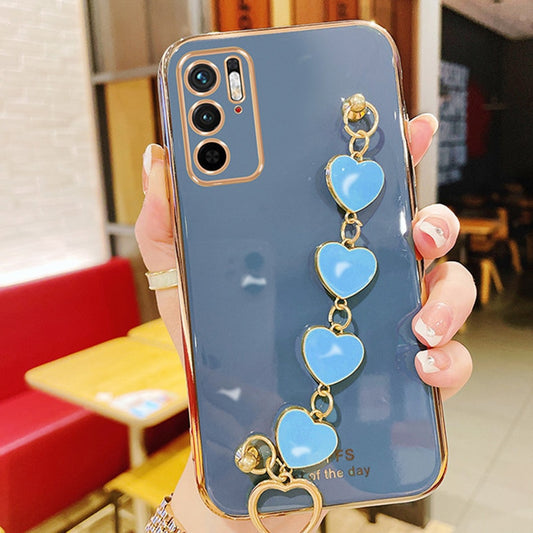 For Redmi Note11 Case Luxury Electroplated Heart Bracelet Holder Cases For Redmi Note 10 10S 10Pro 9S 9T 8Pro 8T 7 7A 8A 9 9A 9C