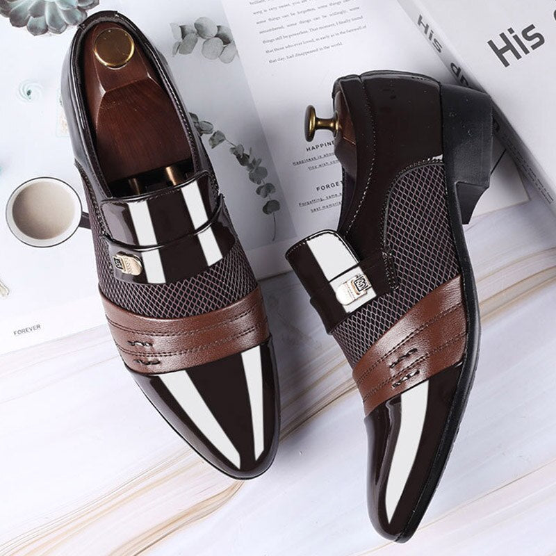 Fashion Slip on Men Dress Shoes Men Oxfords Fashion Business Dress Men Shoes 2020 New Classic Leather Men'S Suits Shoes