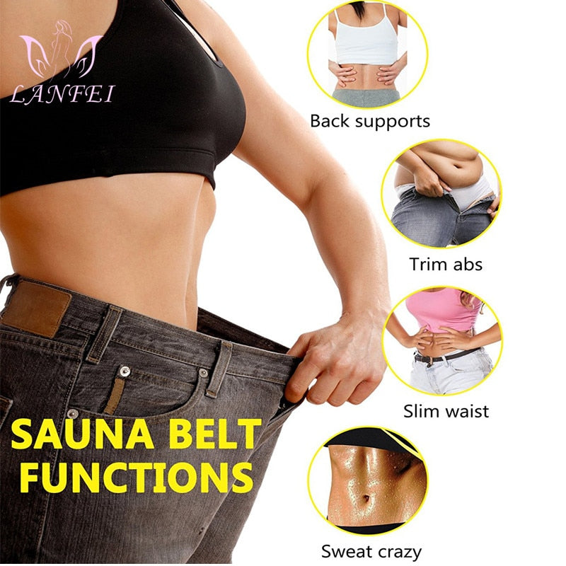 LANFEI Women Sauna Weight Loss Slimming Neoprene Pants Hot Thermo Waist Trainer control belt Sweat Leggings Body Shaper Panties