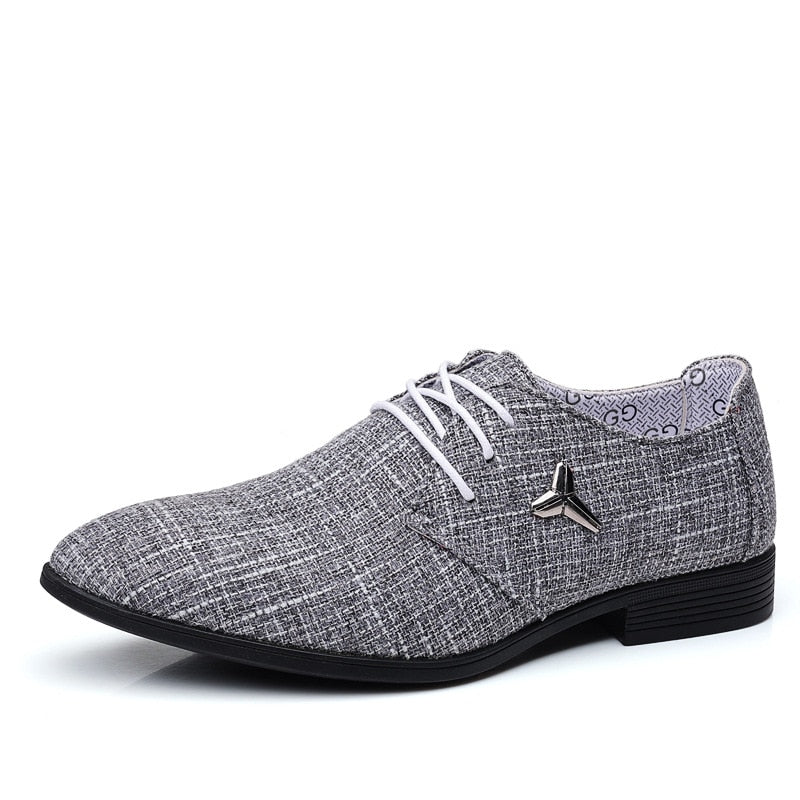 Men's Plus Size Shoes Breathable Pointed Linen Canvas Dress Shoes for Men Business Casual Shoes Male Beijing Old Cloth Footwear