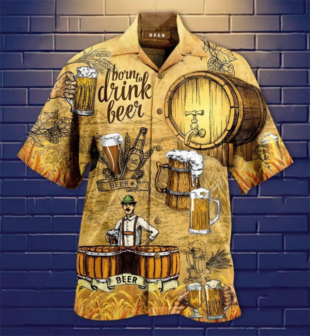 Hawaiian Shirt 3d Print Beer Short-sleeved Cuban Shirt Beach Wear Tshirt Top Party Vintage Style For Men Women Men's Clothing