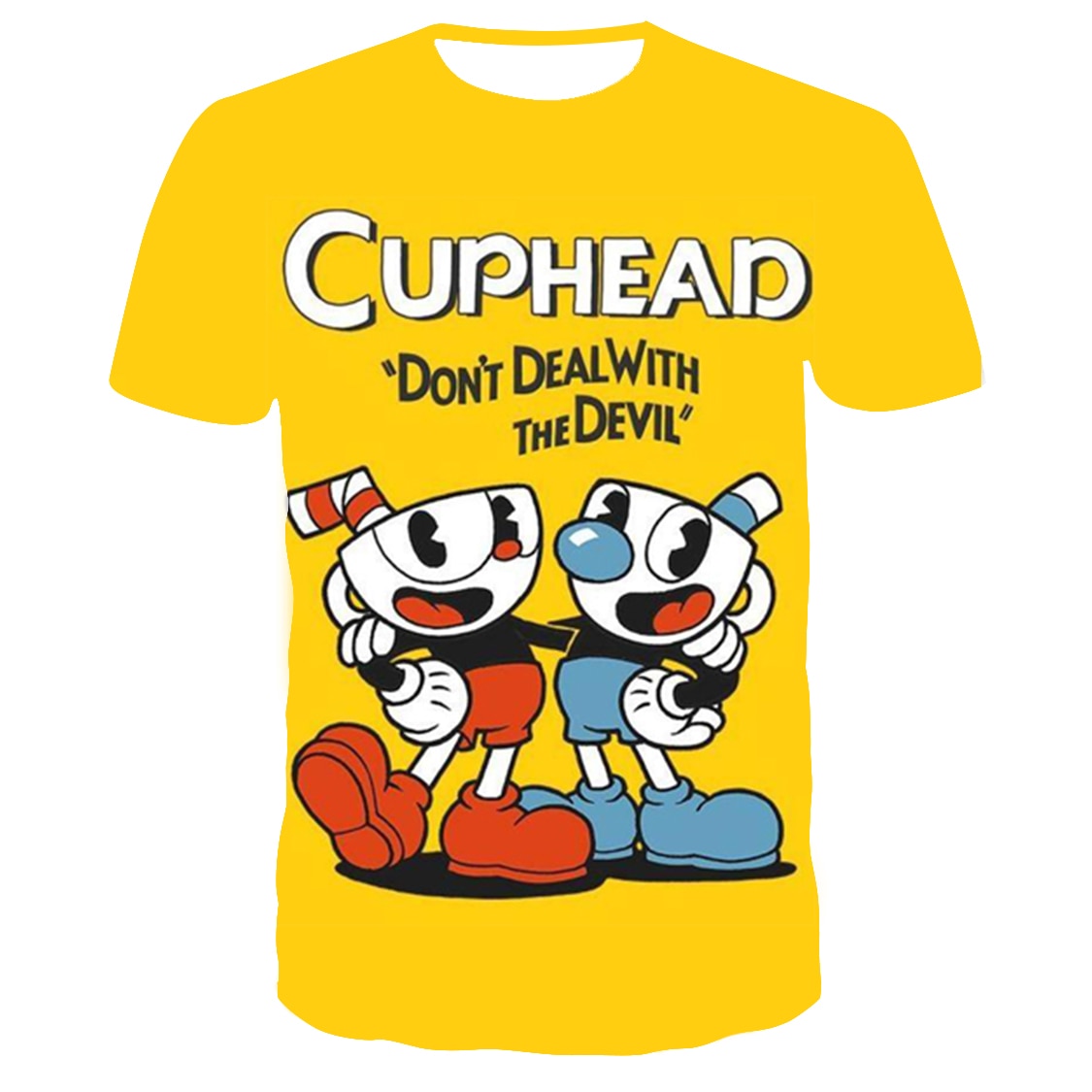 3D Cuphead Mugman Game Kids T-Shirt Print Girls Boys Children Tops Kids Clothes Baby Tshirts Teen Clothing T-shirt