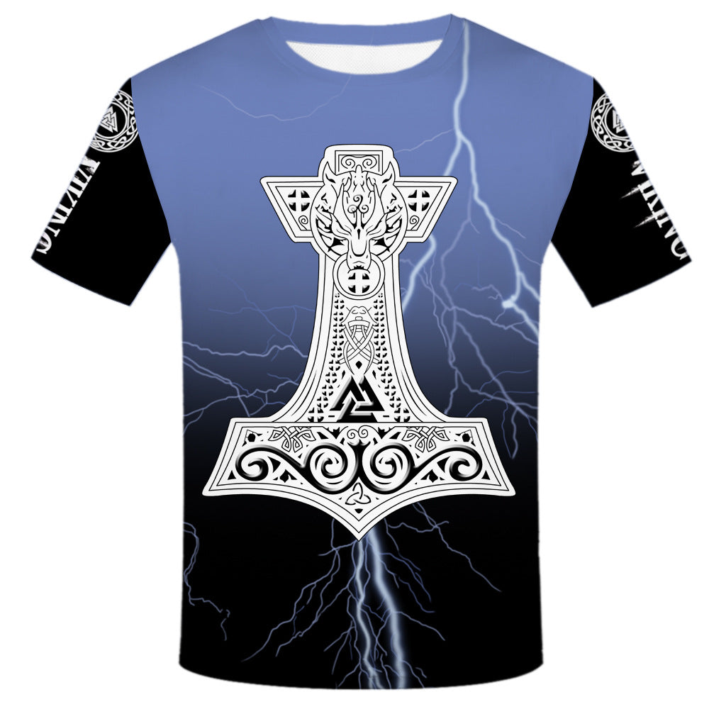 PLstar Cosmos  New Fashion Men T Shirt Viking Tattoo