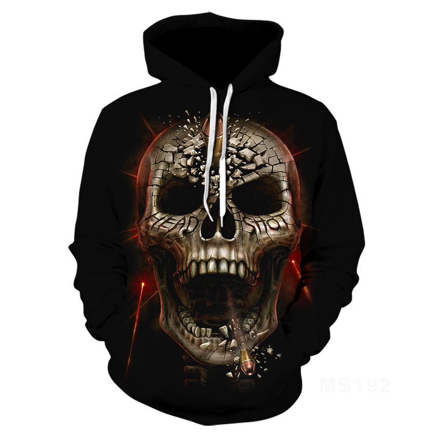 Men's Casual Hooded Hoodies Print Daily Long Black Pullover Print Sports Unisex Sleeve Prints Sweatshirts Designer Sweatshirt Hoodie Graphic Skull 3D Color: Black Size: XL