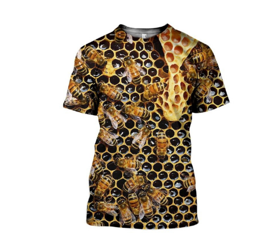 Honey Digital Print Round Neck Men T Shirt