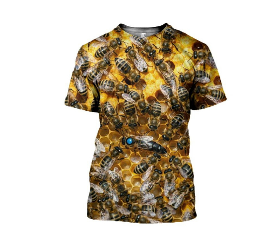 Honey Digital Print Round Neck Men T Shirt