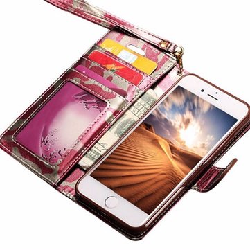 Camouflage PU Flip Wallet Kickstand Case With Strap For iPhone 7/8