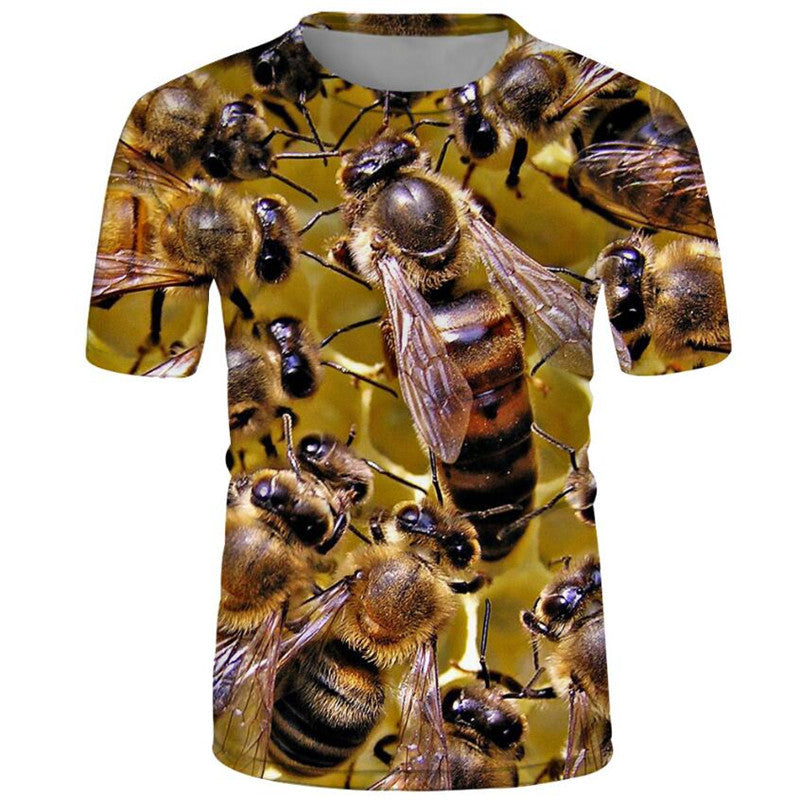 Honey Digital Print Round Neck Men T Shirt