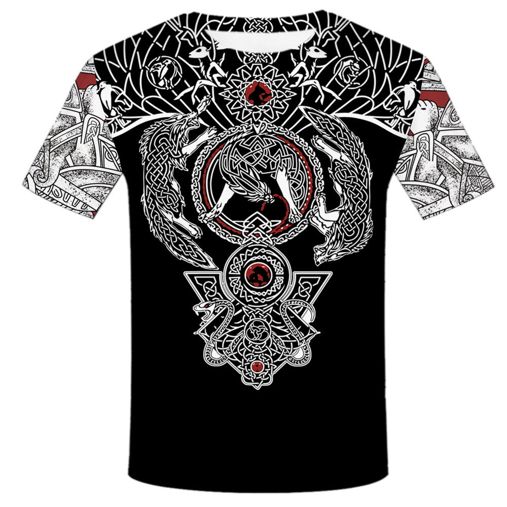 PLstar Cosmos  New Fashion Men T Shirt Viking Tattoo