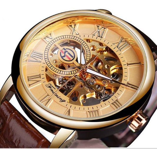 Mechanical Gold Watch Man Mens Watches Top Brand Luxury 2020 Design WINNER Watch Male Skeleton Leather Classic Relogio Masculino