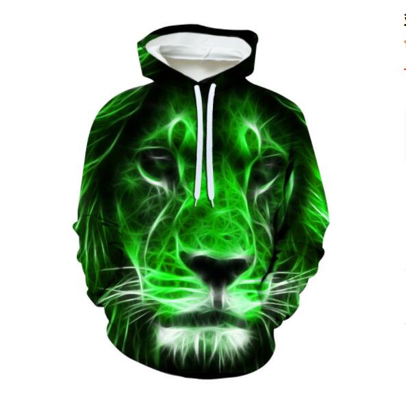 3D Digital Printing Lion Baseball Uniform Hoodie