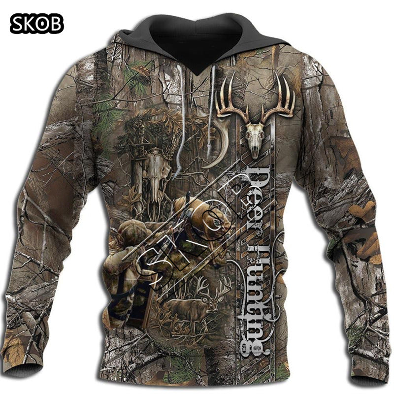 European and American cross-border trade 3D digital printed animal patterns men's and women's hoodies European and American painted men's hoodies