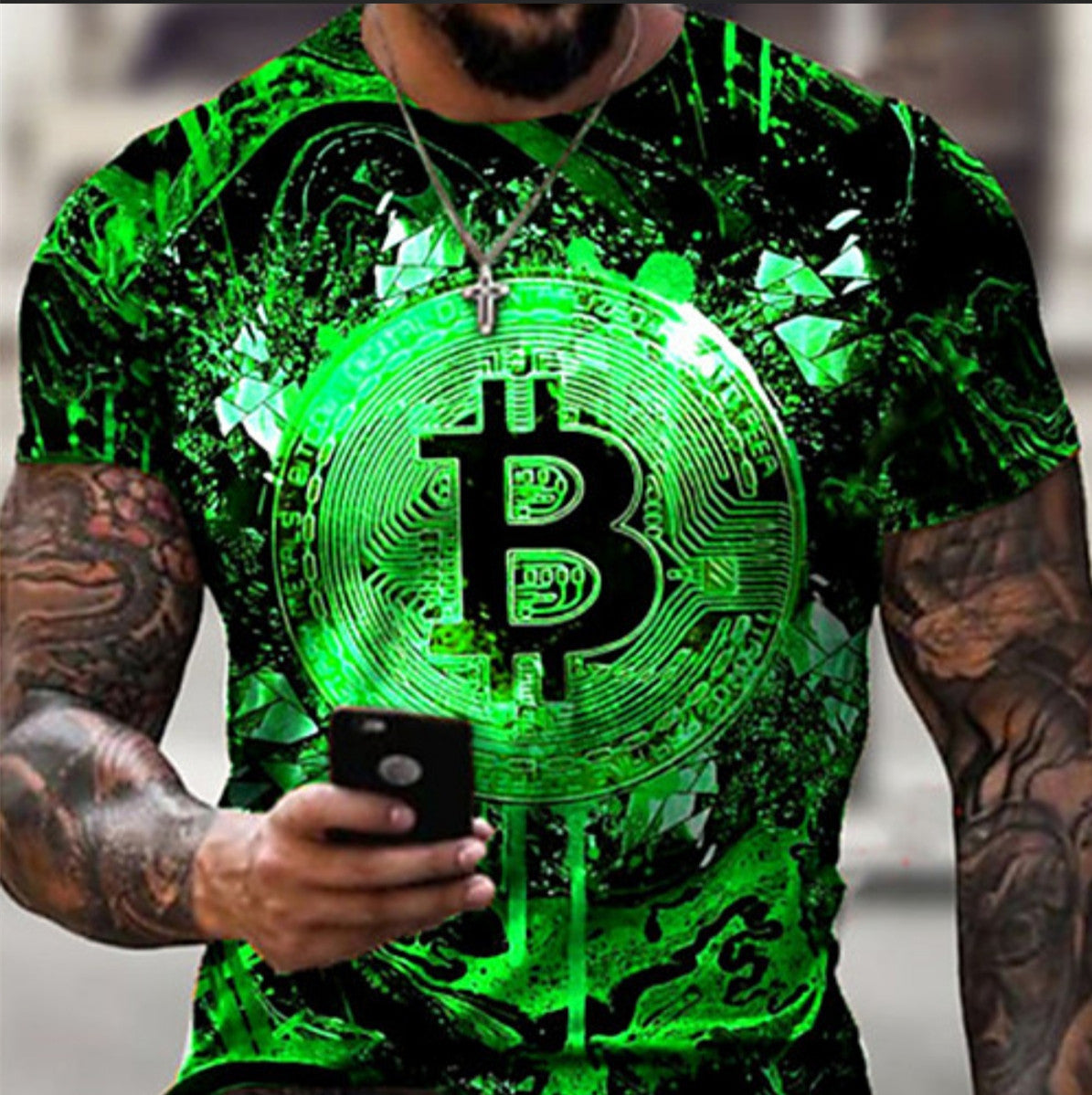 3D Digital Round Neck Short Sleeve T-Shirt