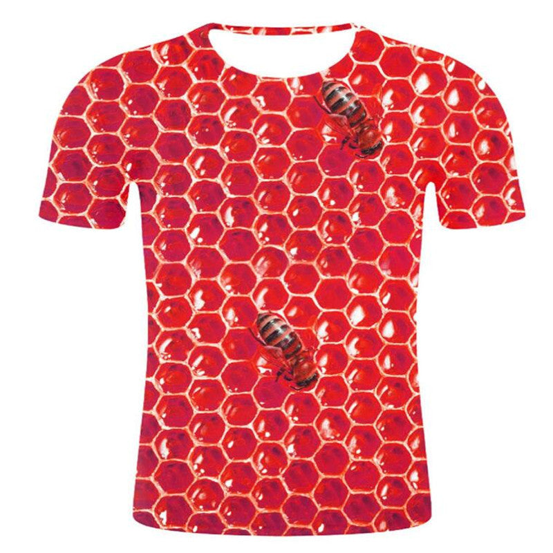 Honey Digital Print Round Neck Men T Shirt